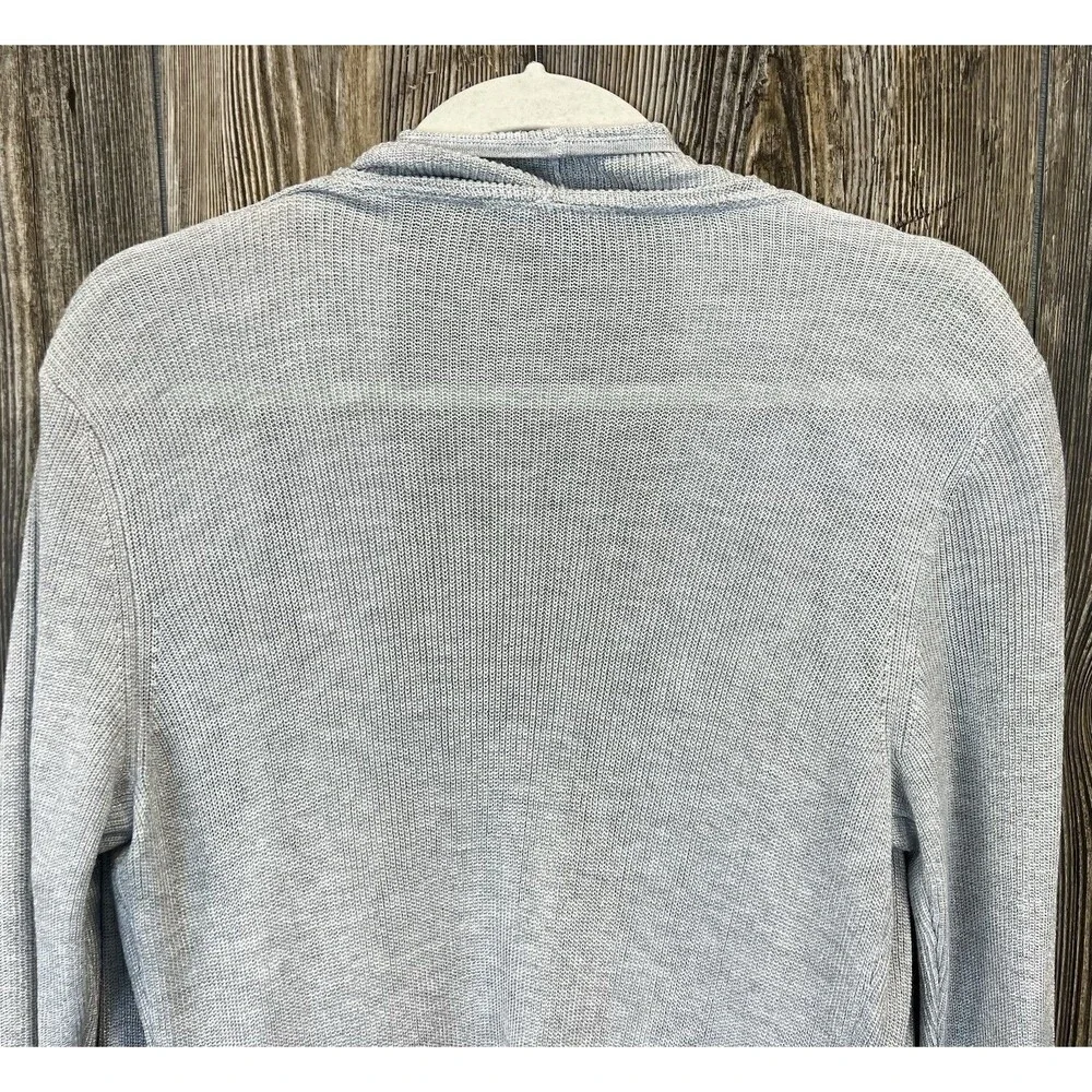 White House Black Market Heather Gray Open Front Shimmer Cardigan Sweater Size M